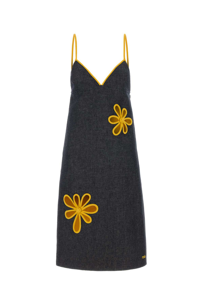 Denim Dress Denim+ginestra Exterior: Linen Cotton Silk Abiti