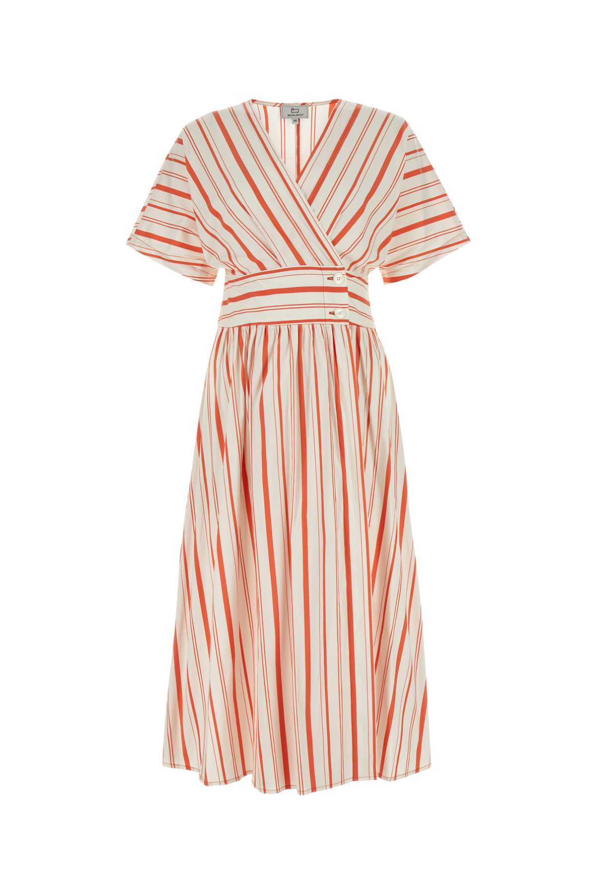 Embroidered Stretch Cotton Blend Dress Plasterwhitestripe Abiti