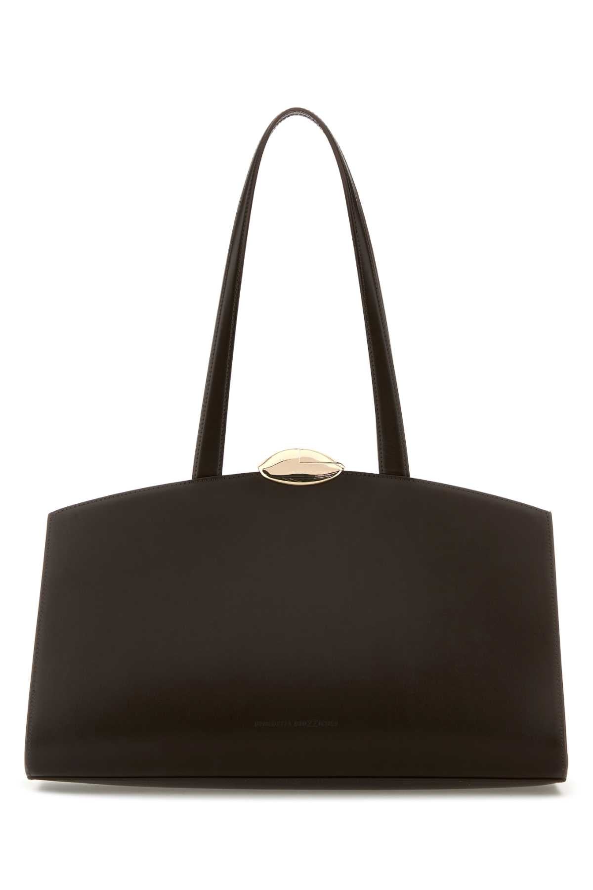 Brown Leather Serena Shopping Bag Middle-earth Borse A Mano