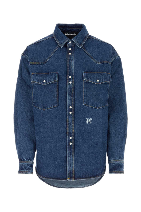 Palm Angels 100% Cotton shirt in blue