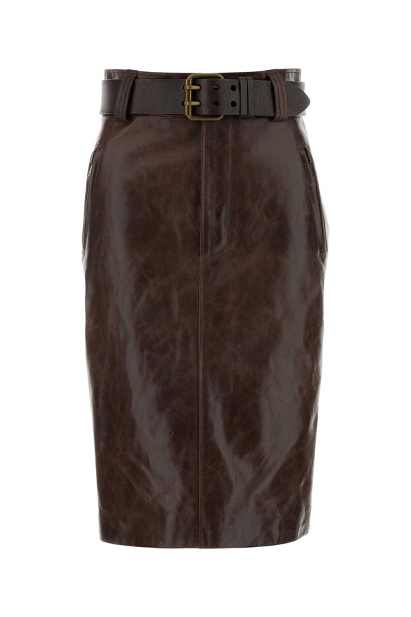 Saint Laurent Longue Exterior: 100% Calf; Lining: 100% Fabric skirt in brown