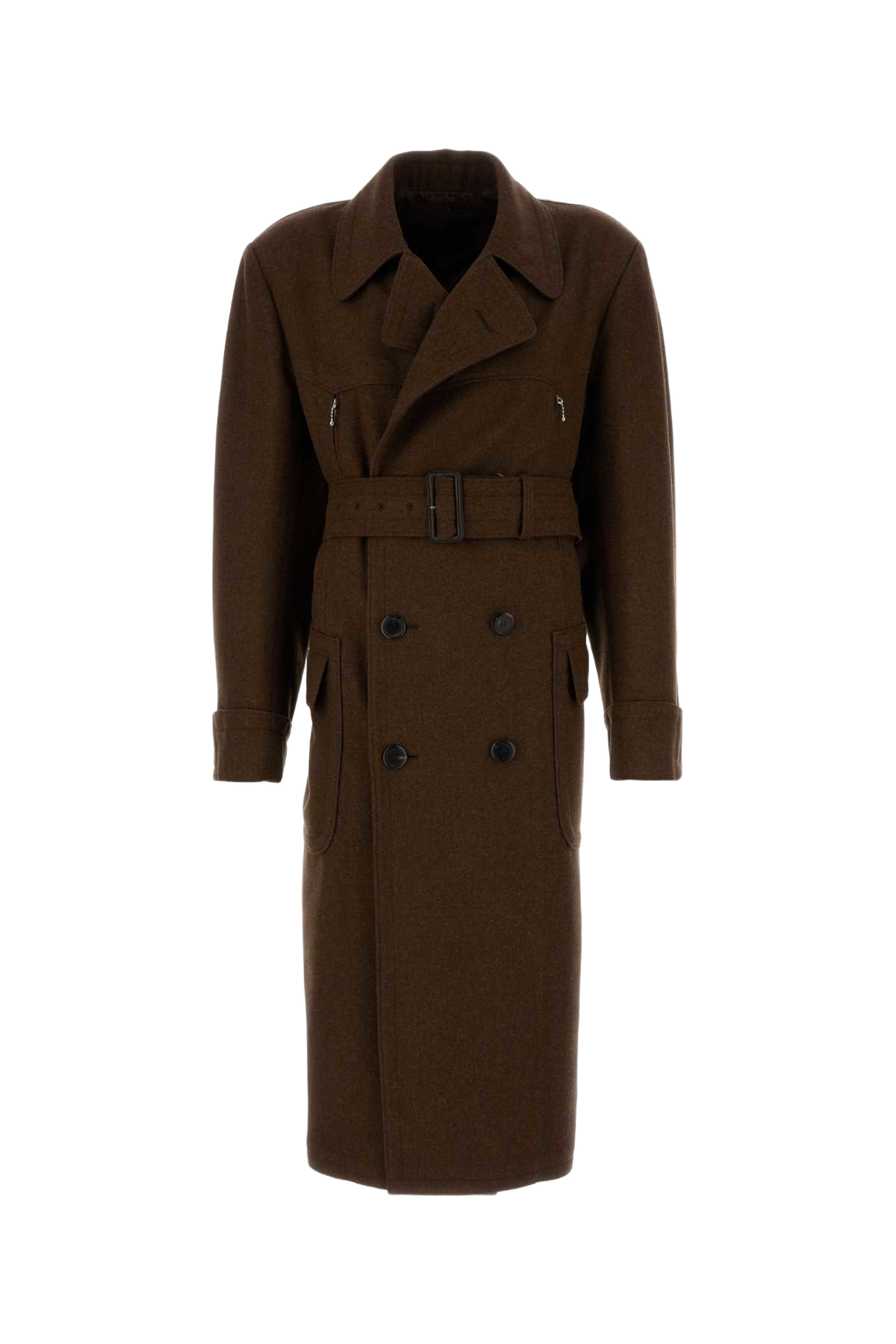 Brown Wool Coat Tabacco Cappotti