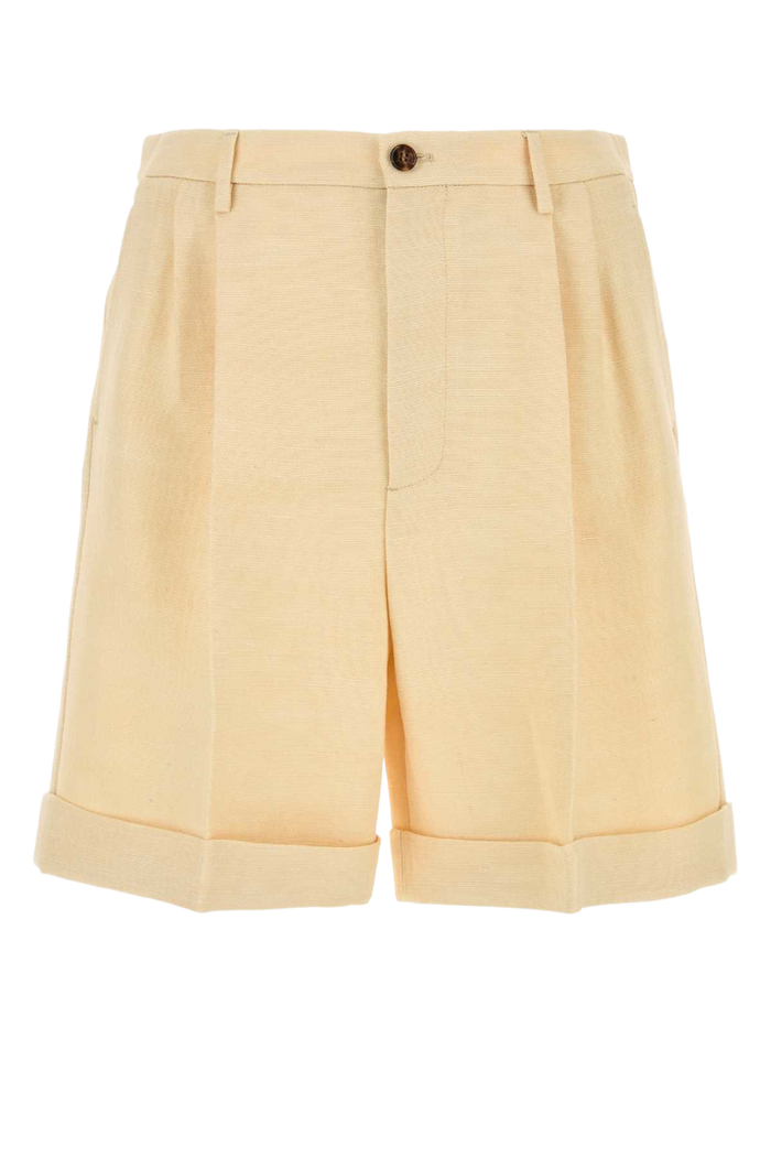 Cream Jute Bermuda Shorts Burro Exterior: Viscose Silk