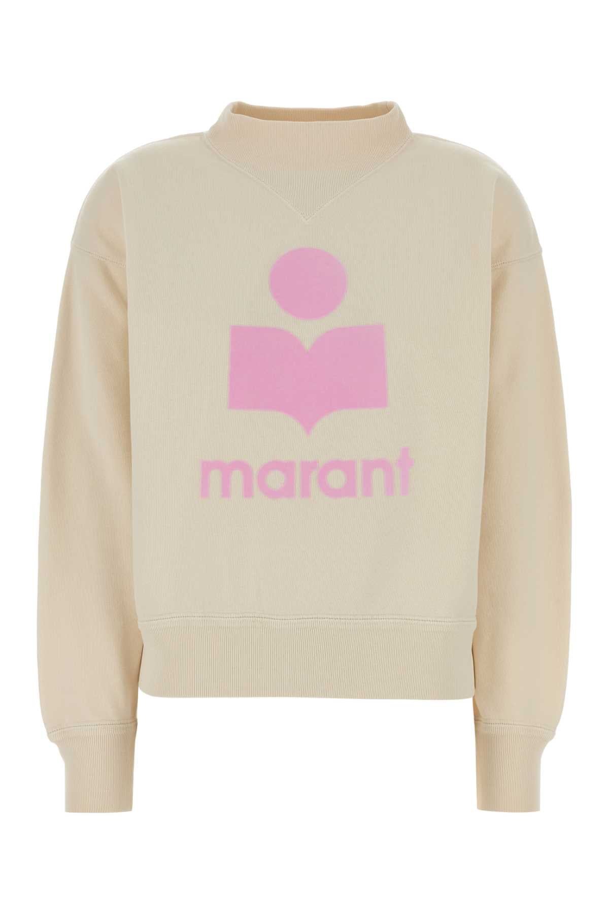 Cream Cotton Blend Moby Sweatshirt Ecru/pink Felpe