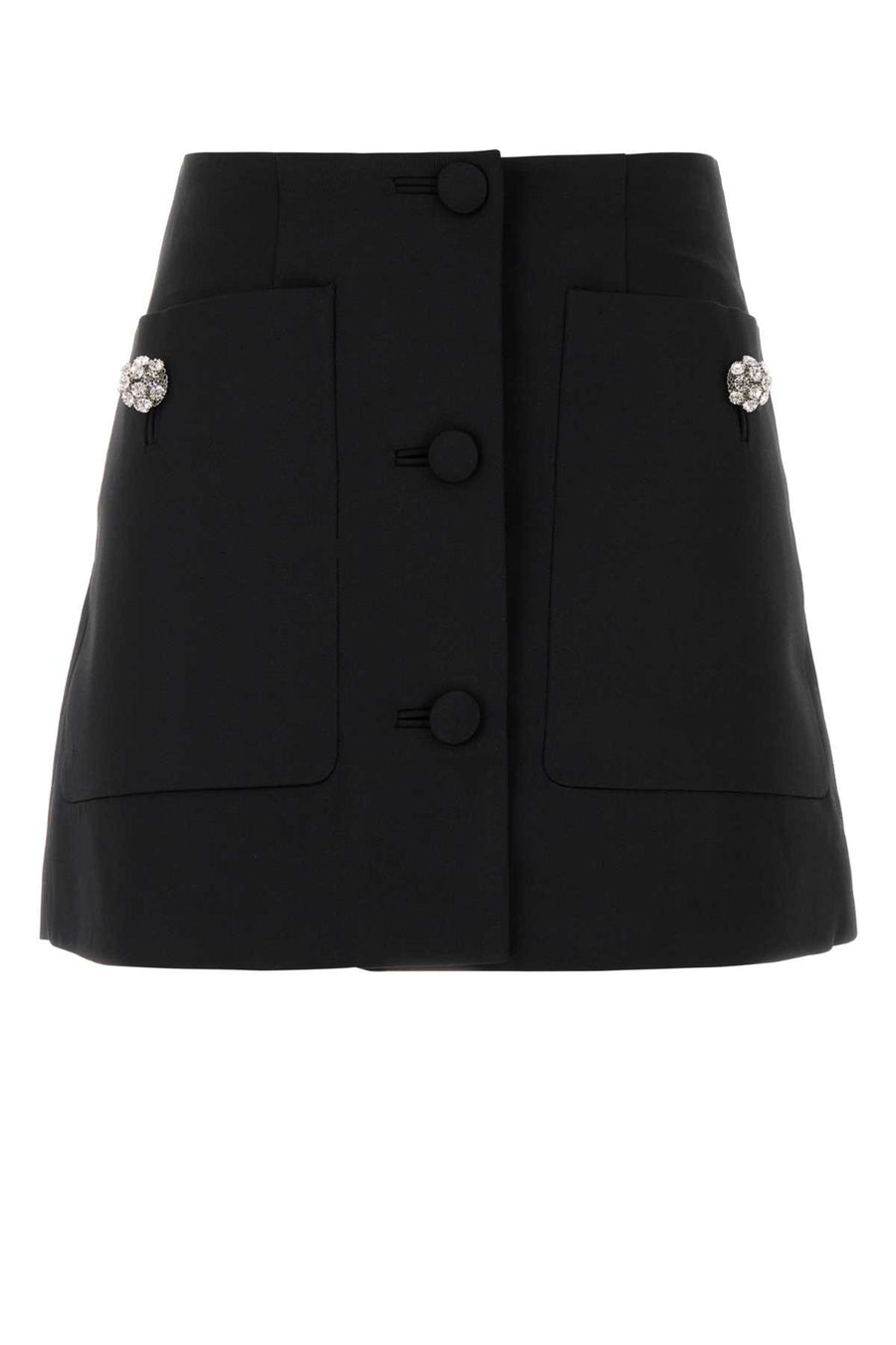 Prada Exterior: 100% Virgin wool skirt in black