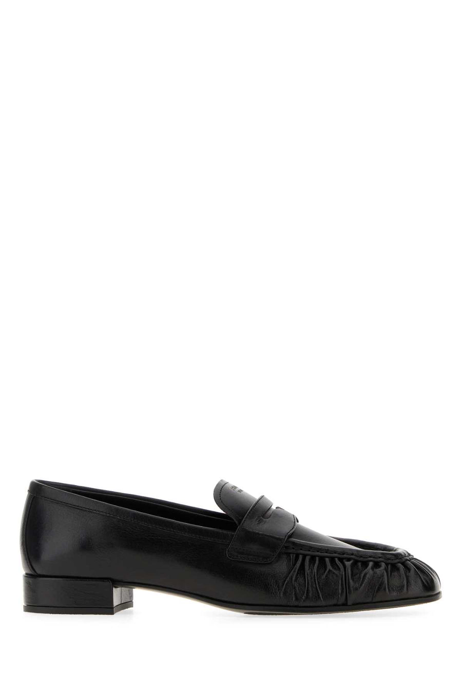 Black Leather Loafers Nero Mocassini