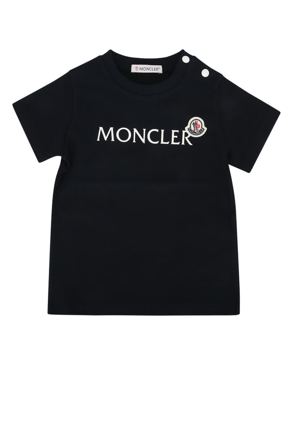 Moncler Jr 92% Cotton t-shirt in black