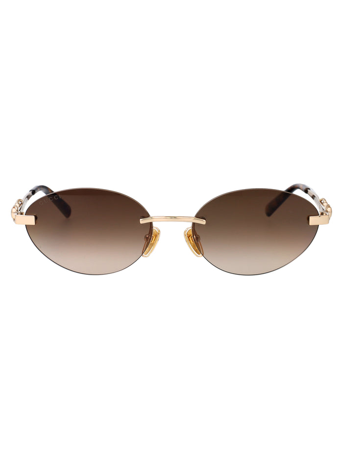Gg2051s Gold-gold-brown Metal Sunglasses