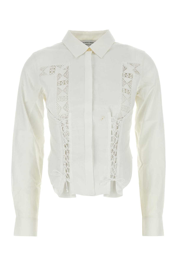 Marine Serre 100% Cotton shirt in white