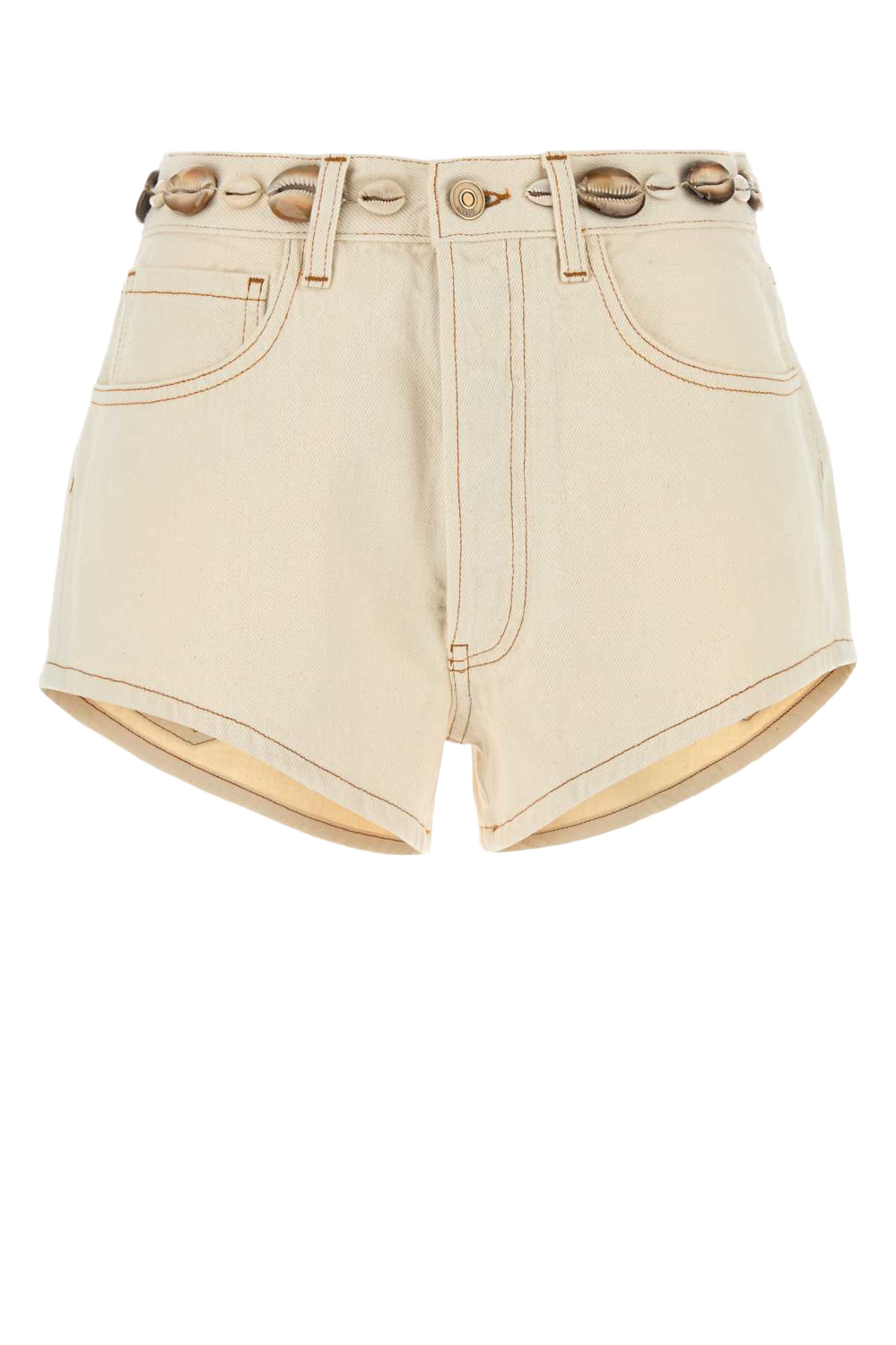 Sand Denim Ocean Dream Shorts Whiteraw Exterior: Cotton