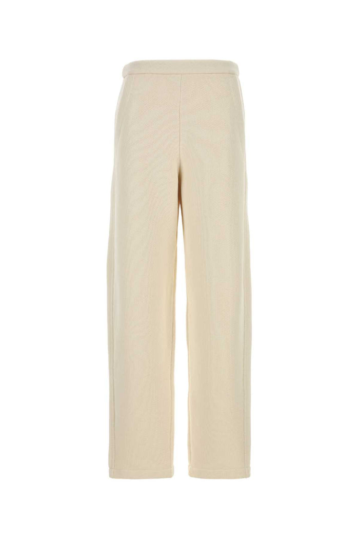 Ivory Cotton Blend Wide-Leg Dente Pant Avorio Exterior: Polyester Pantaloni