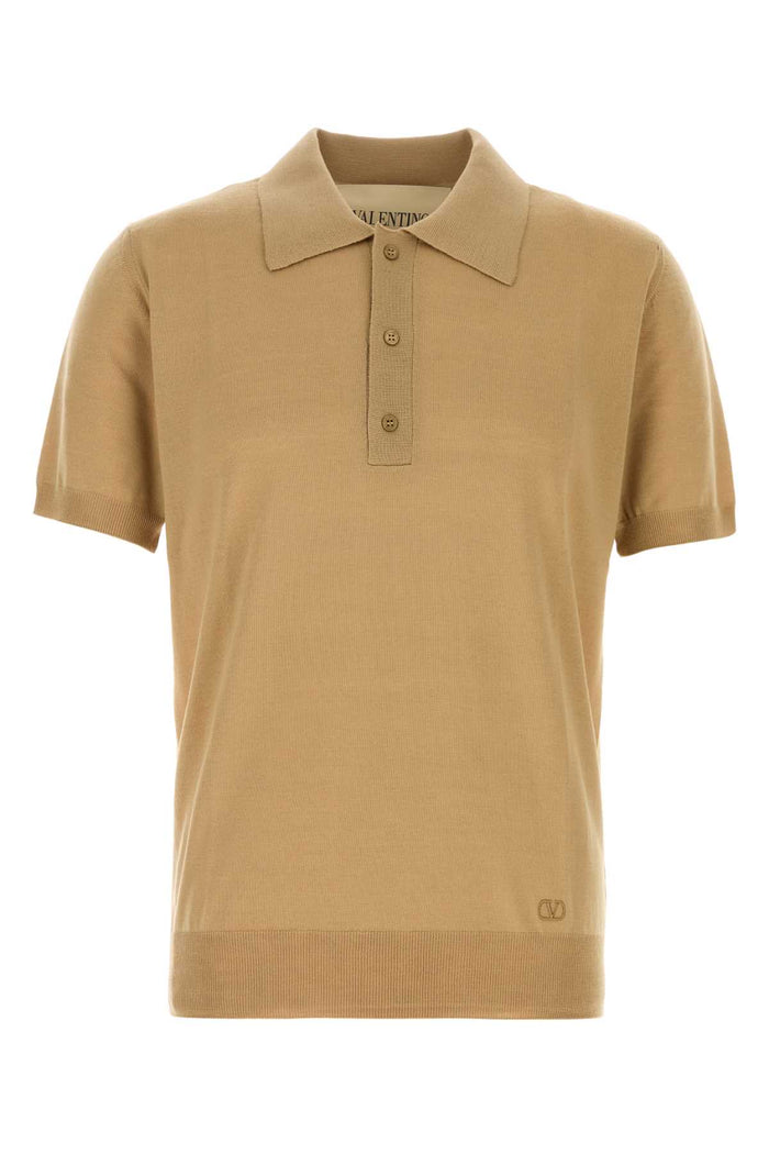 Beige Virgin Wool Polo
