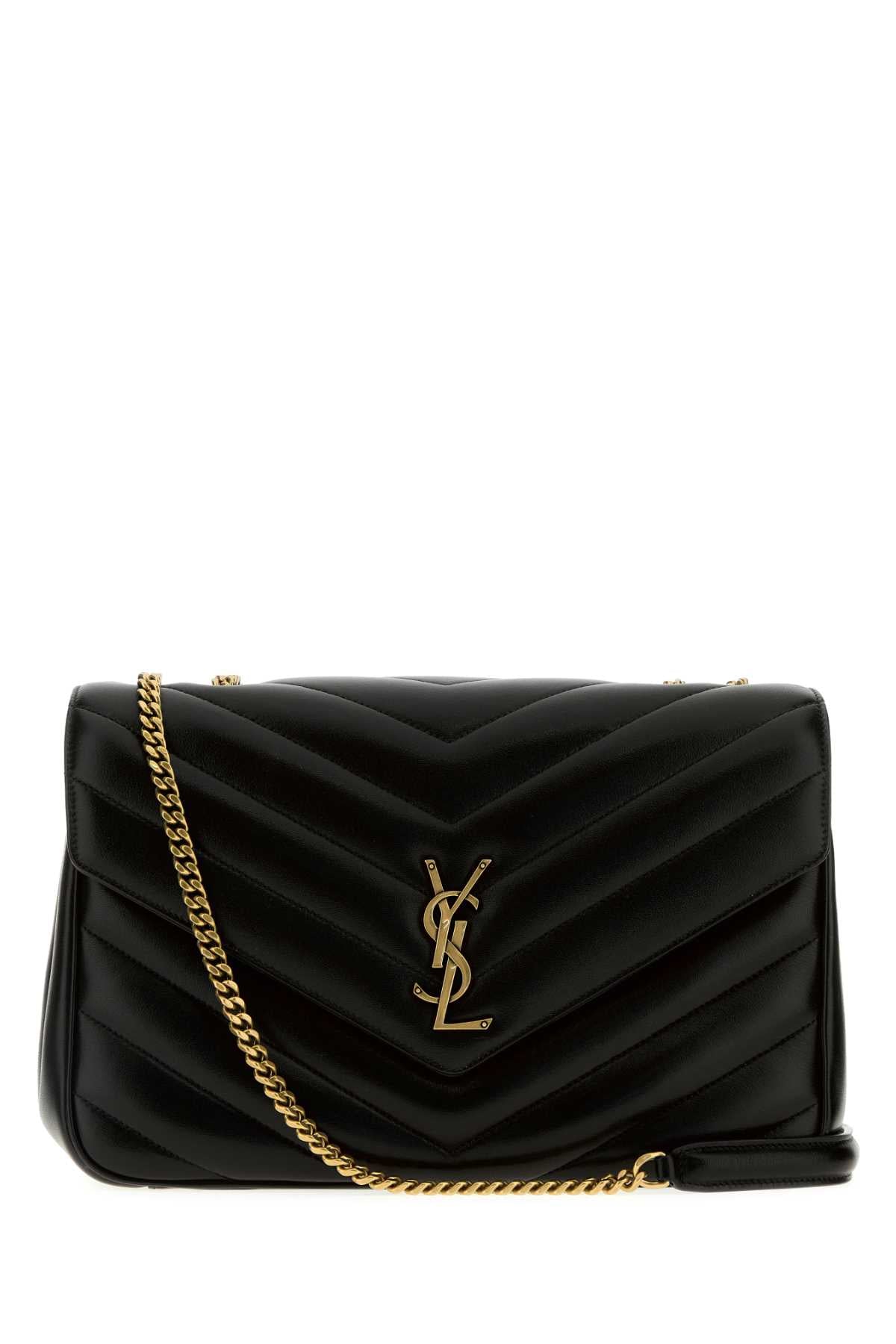 Black Leather Large Lou Shoulder Bag Nero Borse A Tracolla