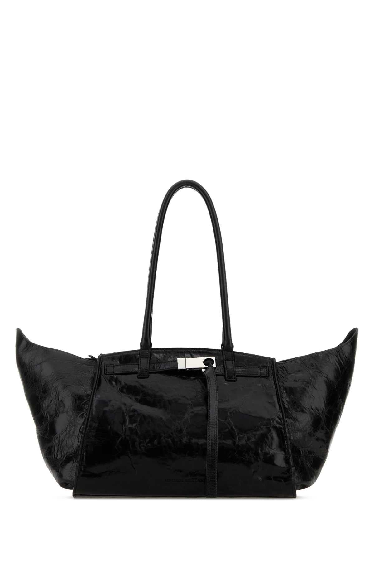 Black Leather Mame Handbag Nightly Borse A Mano