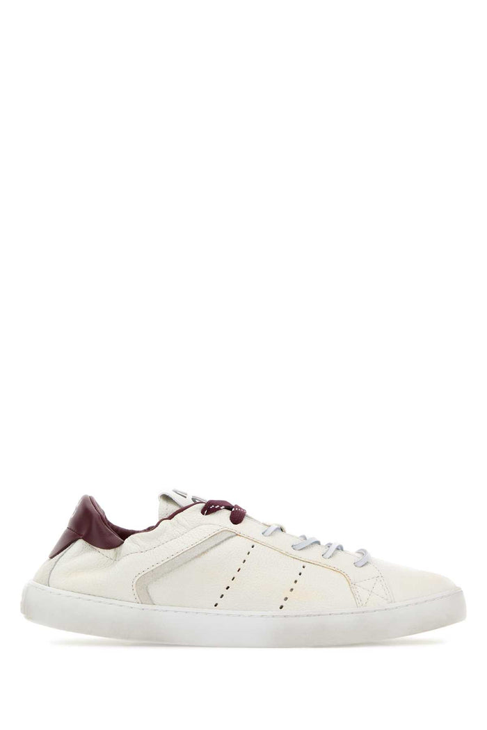 Ivory Leather Sneakers Biancoporpora