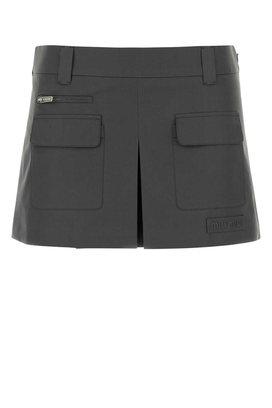 Miu Miu 100% Cotton exterior skirt in gray