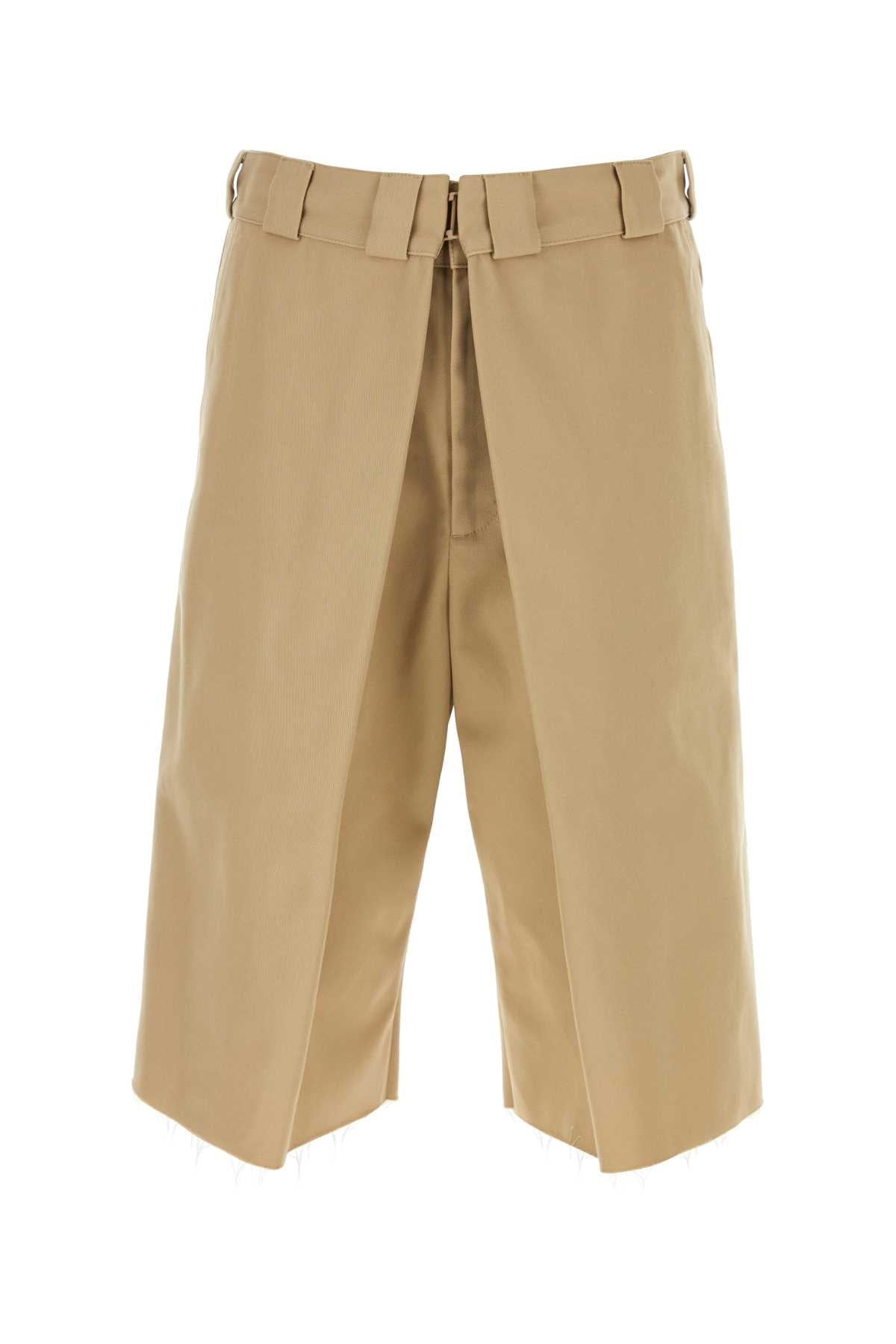 Cappuccino Polyester Blend Bermuda Shorts Beige Exterior: Cotton