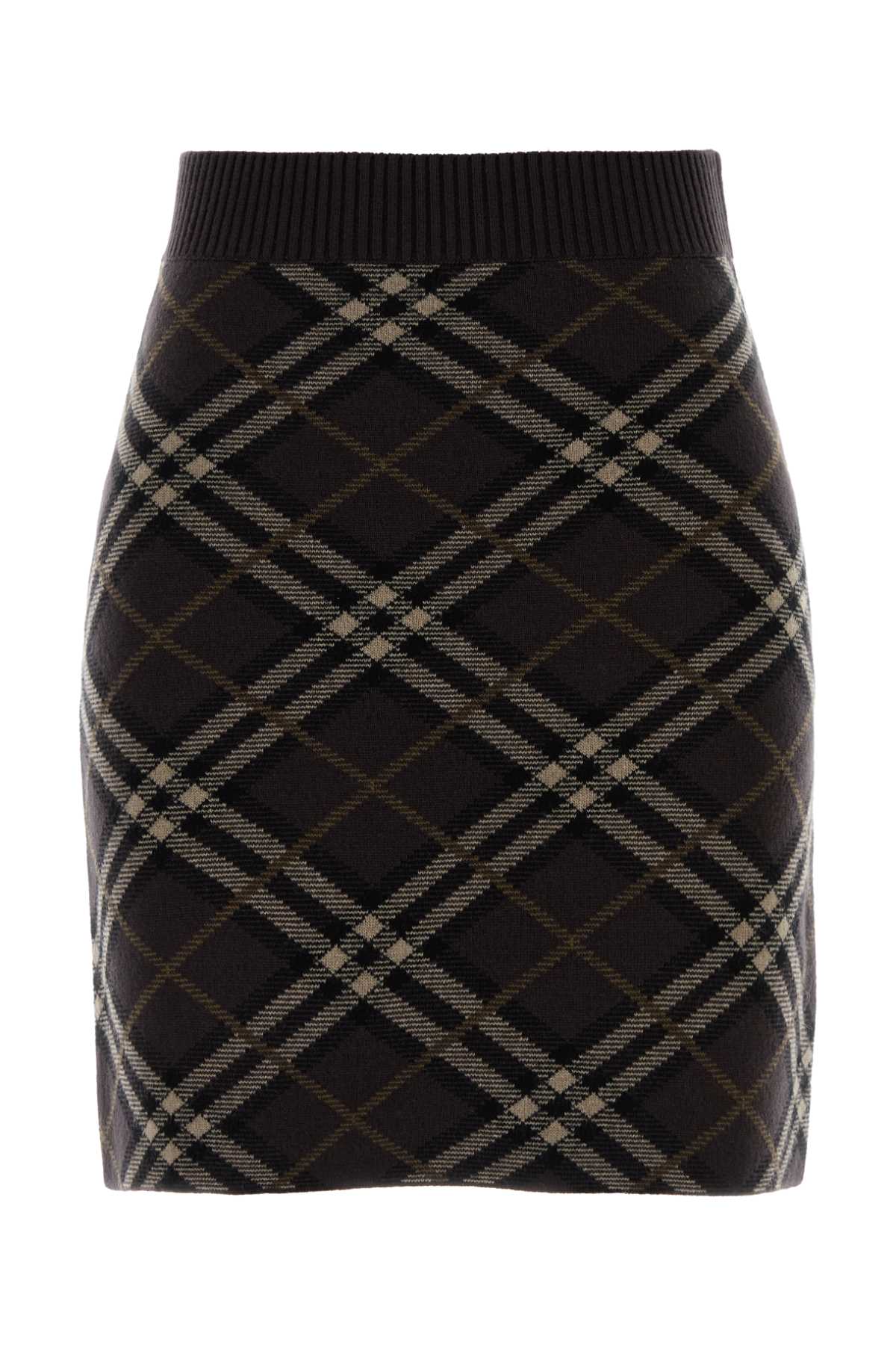 Embroidered Stretch Wool Blend Mini Skirt Truffleipcheck Gonne