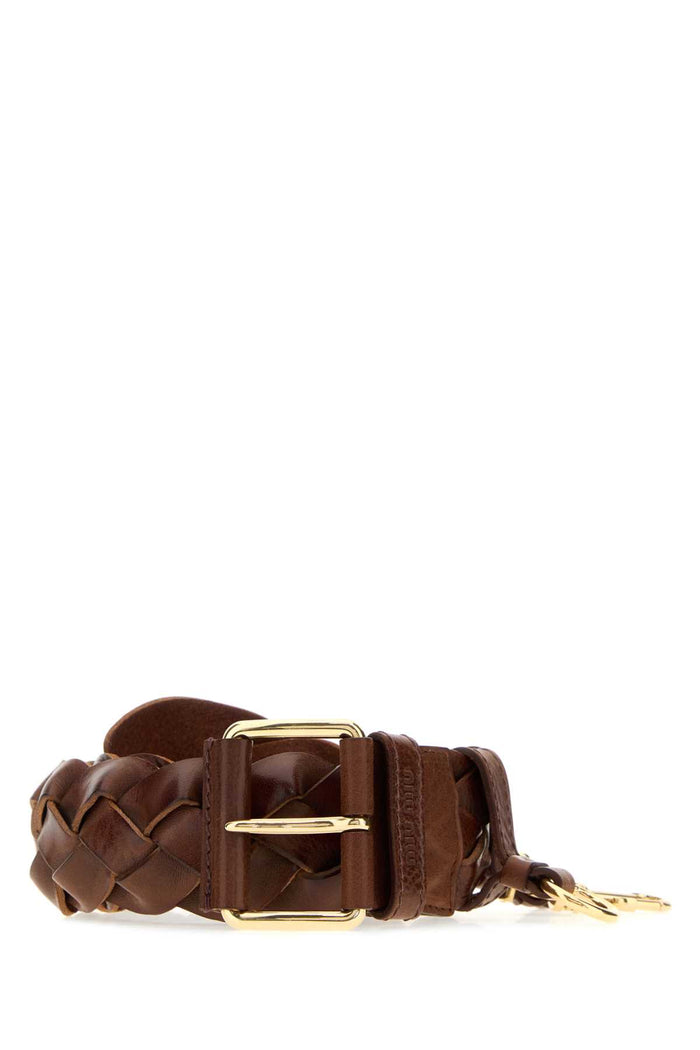 Brown Leather Belt Tabacco Cinture