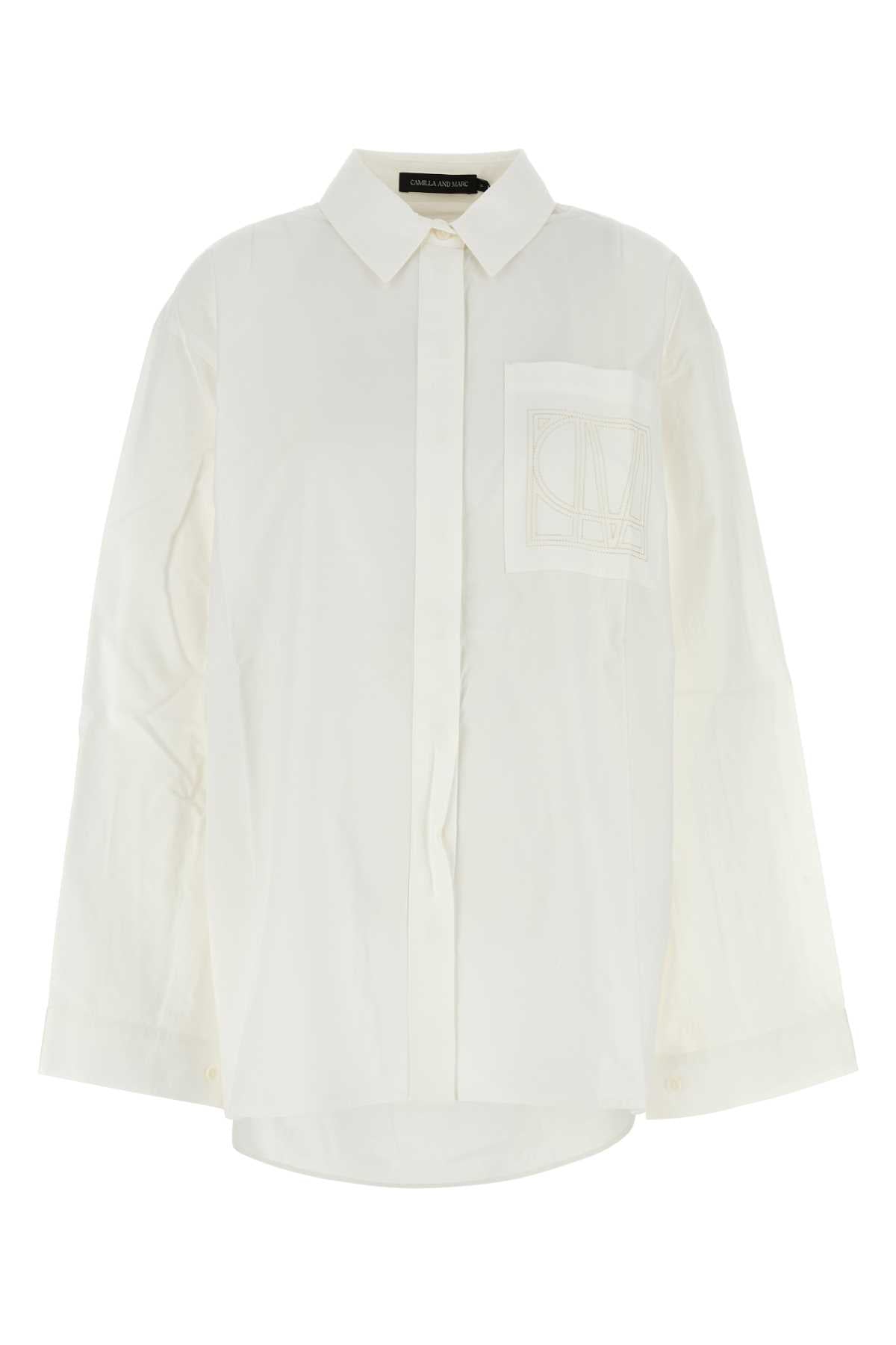 White Poplin Winslow Oversize Shirt Softwhite Exterior: Cotton Tencel Camicie