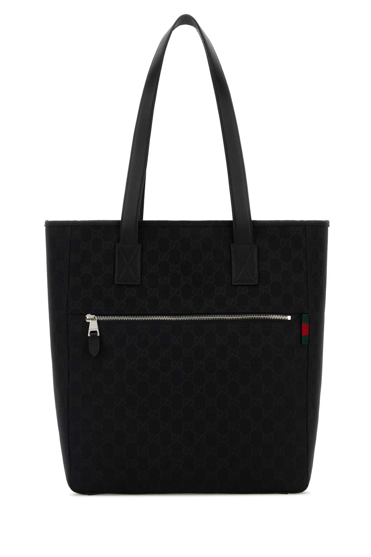 Gg Fabric Shopping Bag Blk/blk/vrv Borse A Mano