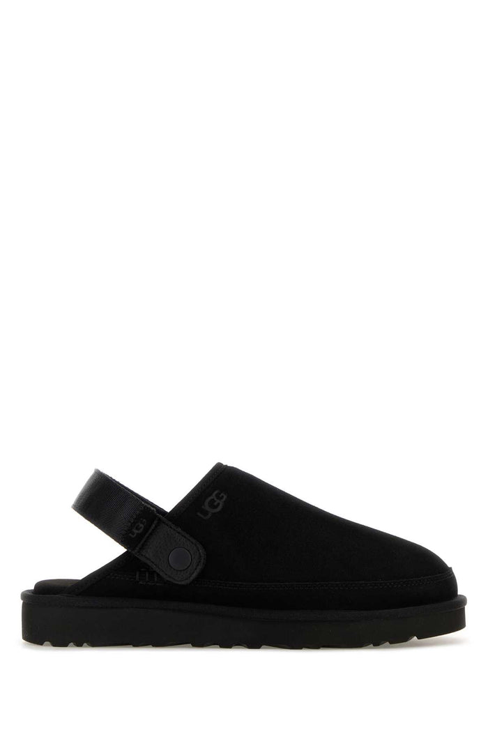 Black Suede Goldencoast Slippers Upper Material Leather