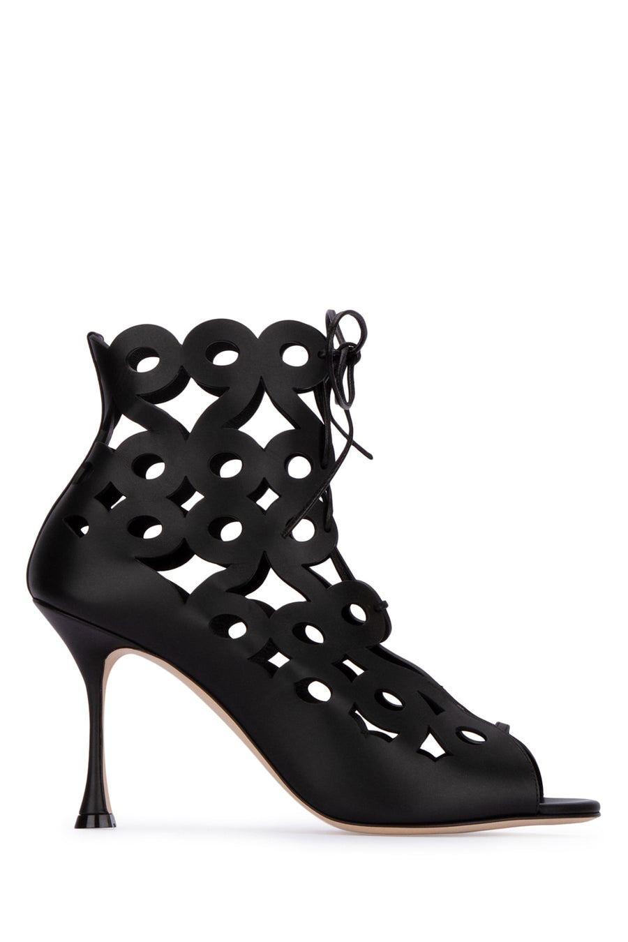 Manolo Blahnik Suede heel in black