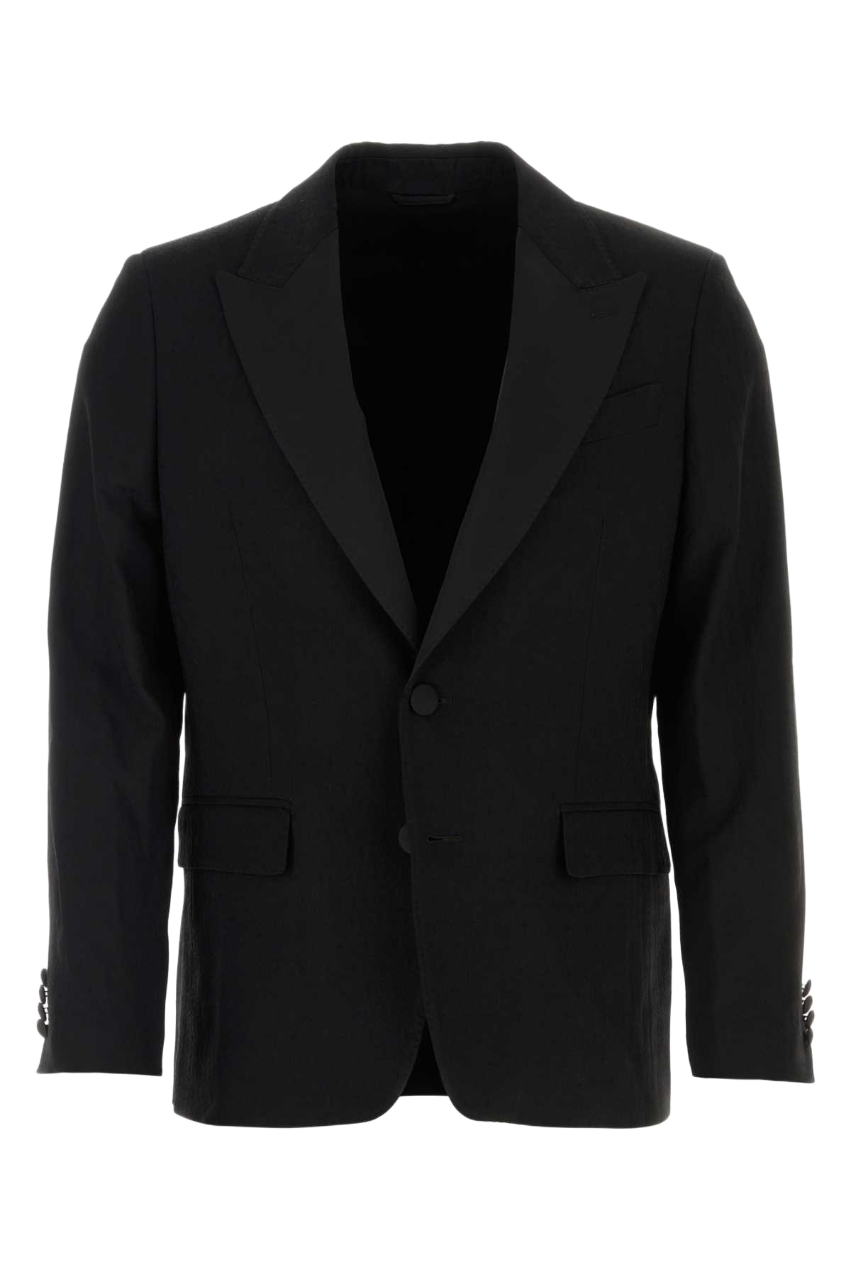 Black Stretch Wool Blazer 001 Giacche E Gilet