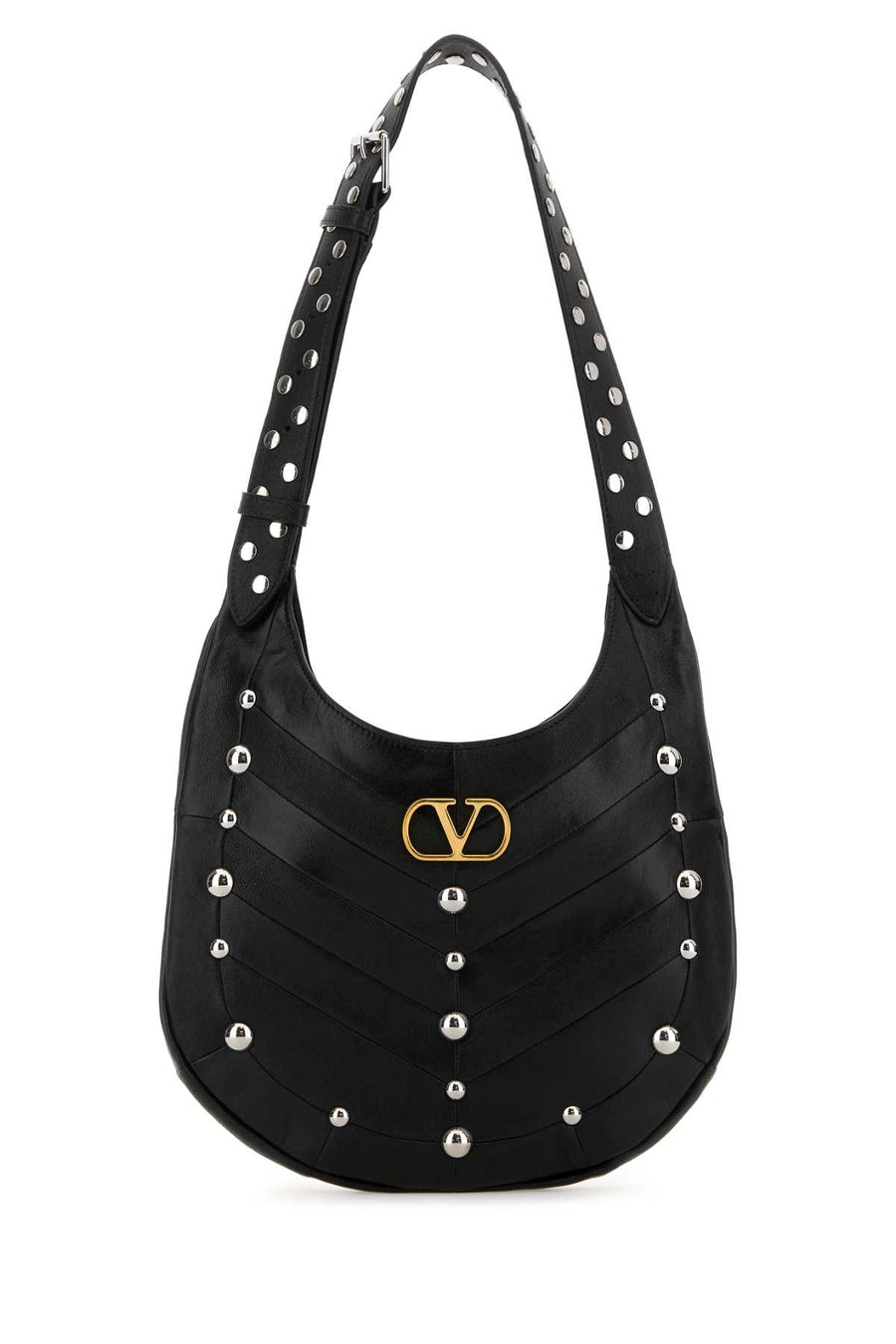 Valentino Garavani Hobo Exterior: 100% Leather shoulder bag in black