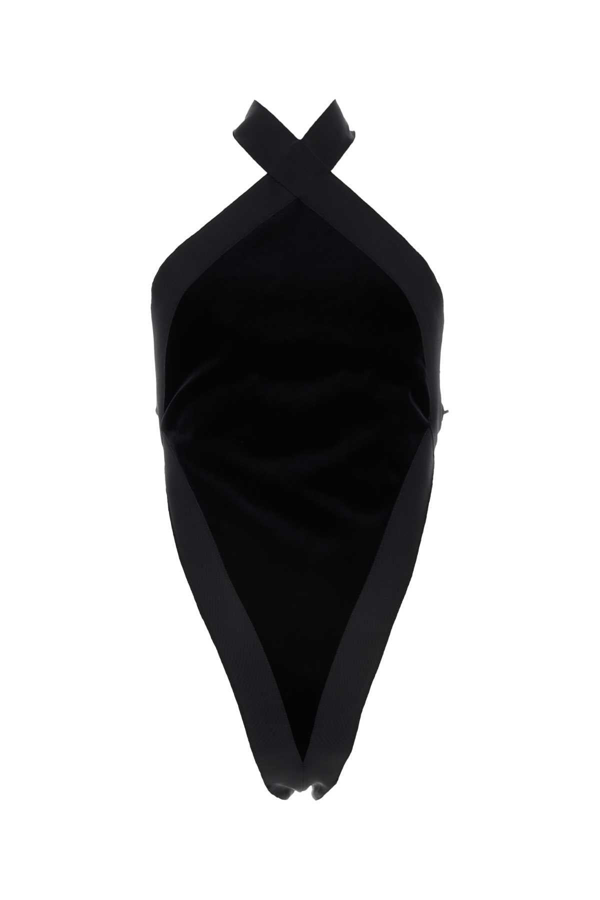 Black Velvet Bodysuit Noir Maglie