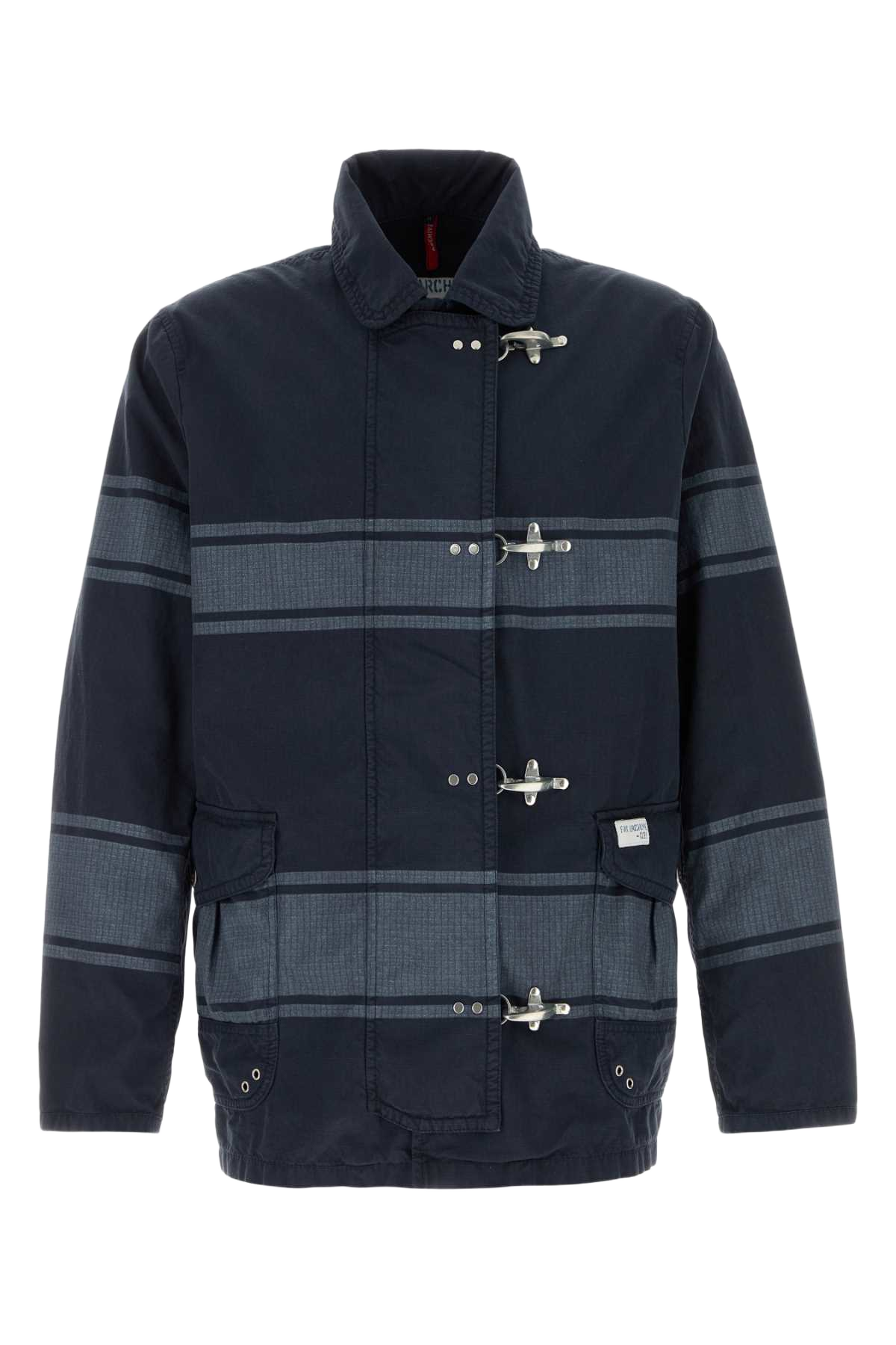 Two-Tone Cotton Jacket Blunavy Exterior: Giacche E Gilet