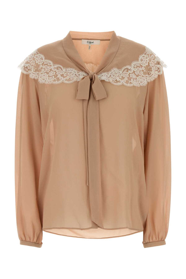 Chloé 100% Silk blouse in beige