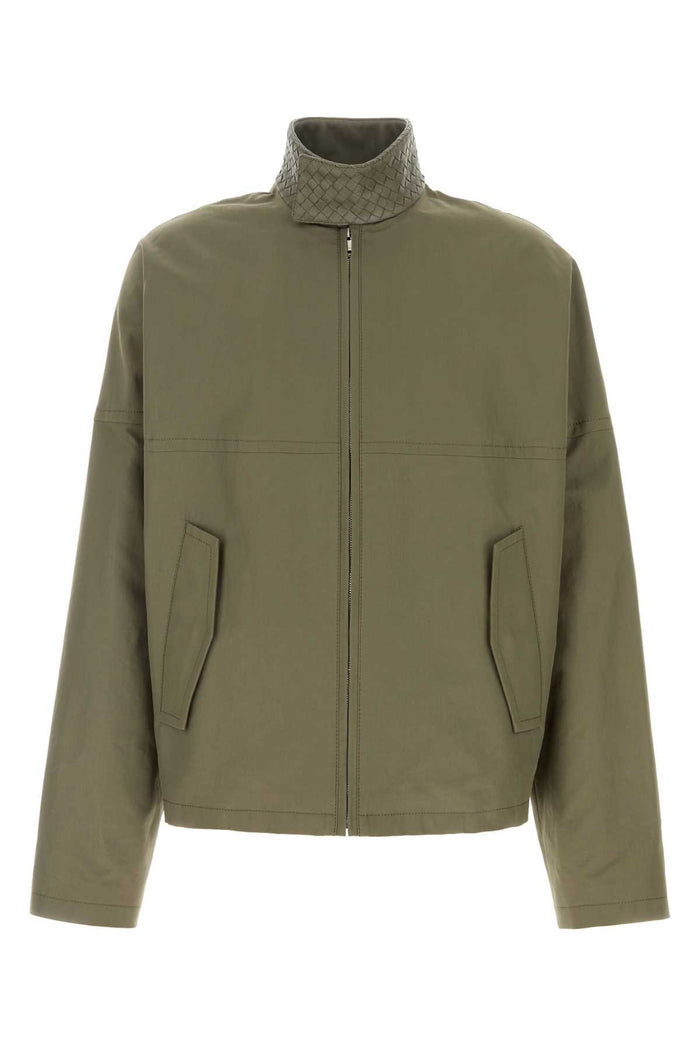 Sage Green Cotton Jacket Fango Giacche E Gilet