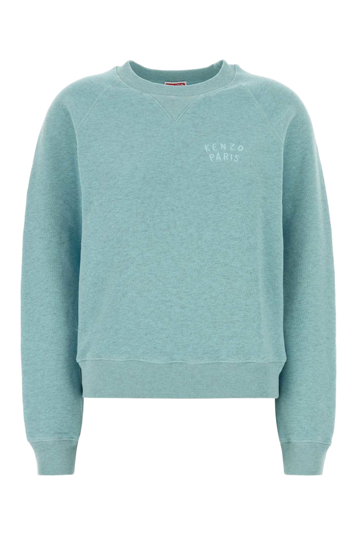 Melange Light-Blue Cotton Sweatshirt Glacier Exterior: Maglieria