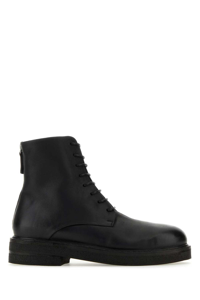 Black Leather Ankle Boots Stivali