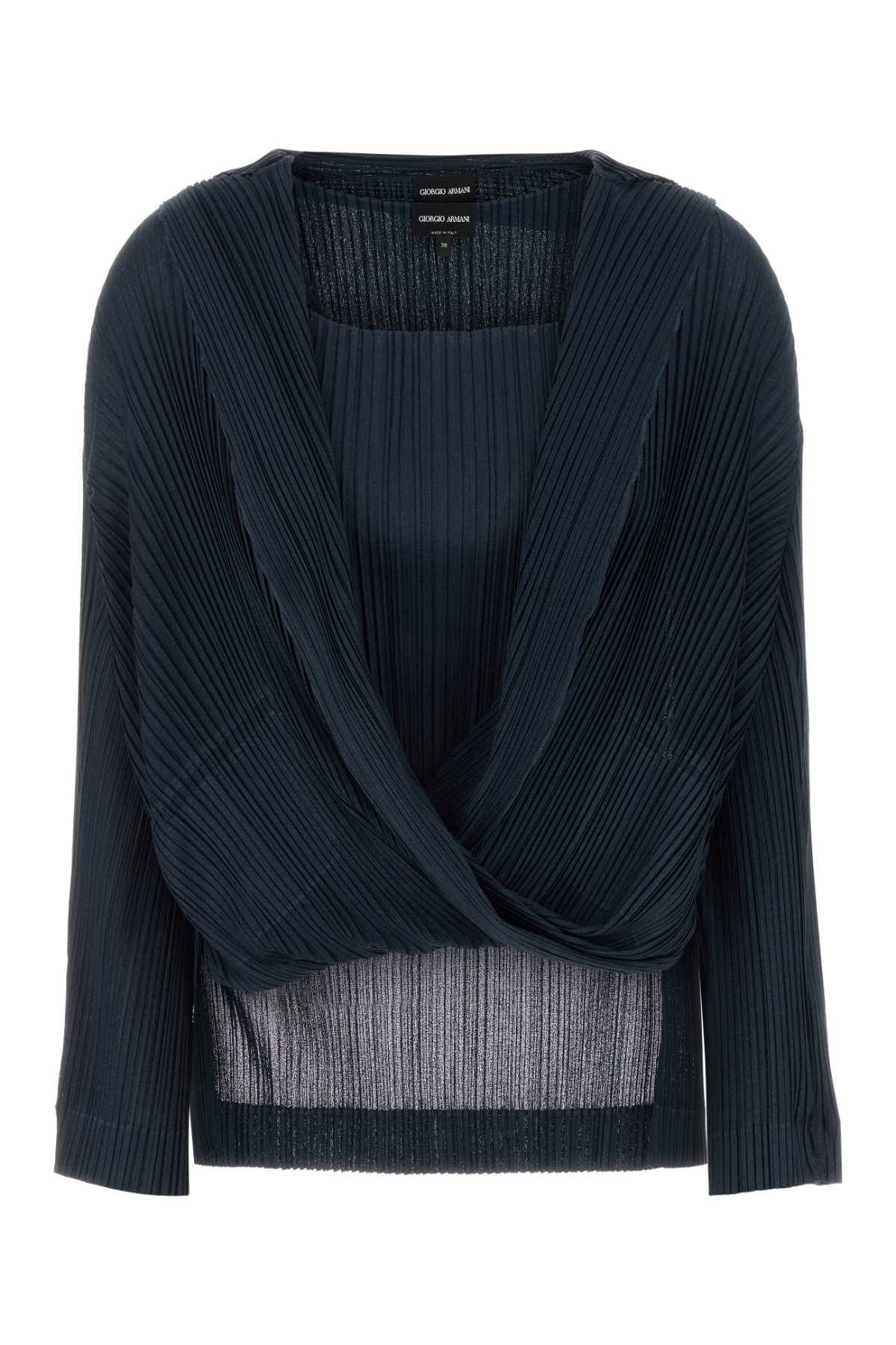 Navy Blue Jersey Blouse Blu Exterior: Polyester Maglie
