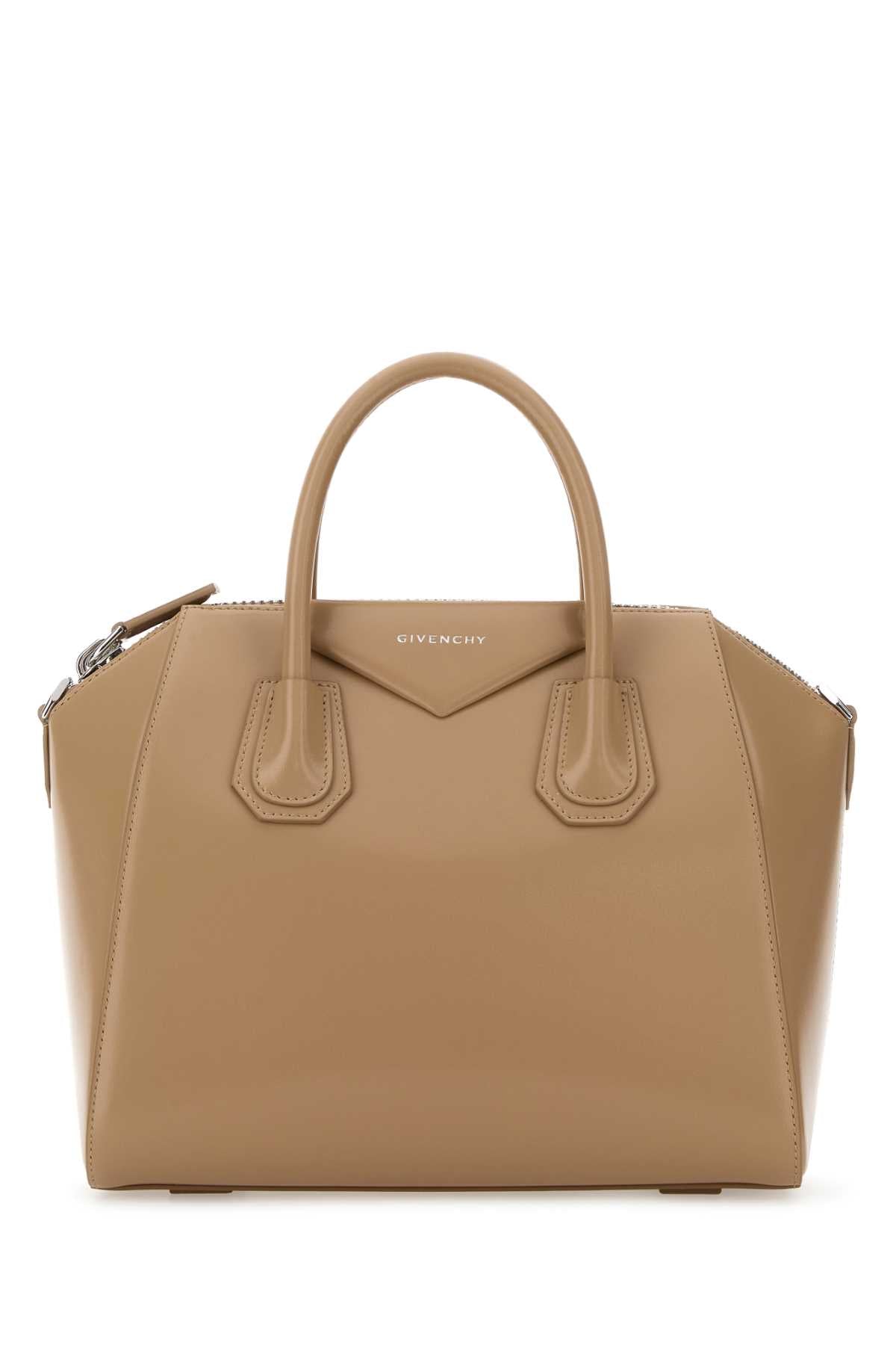 Beige Leather Small Antigona Handbag Sand Borse A Mano