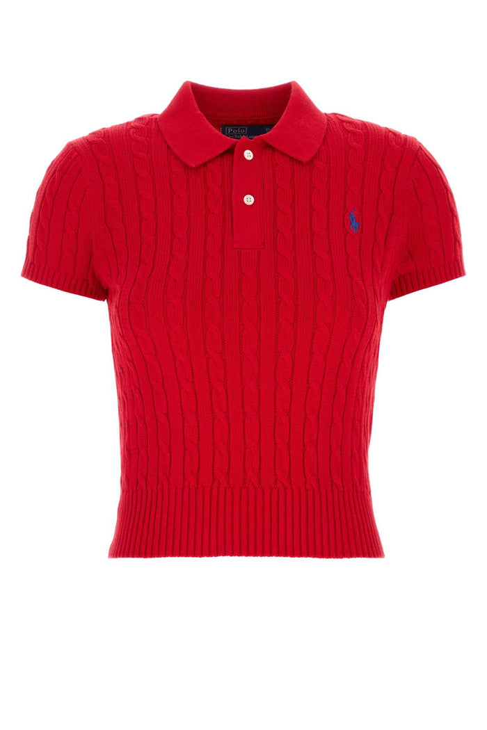 Red Cotton Polo Shirt 502 Exterior