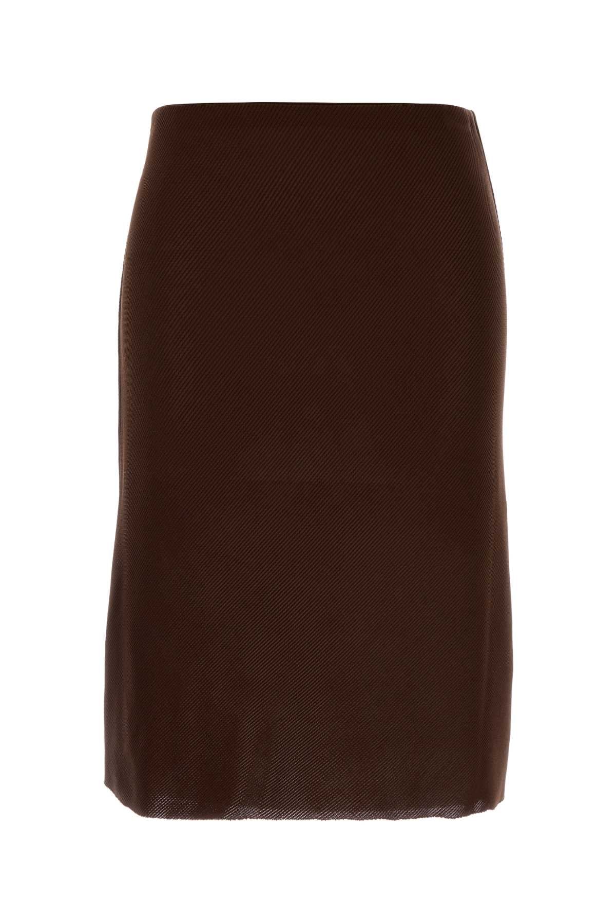 Brown Silk Skirt Cacao Gonne