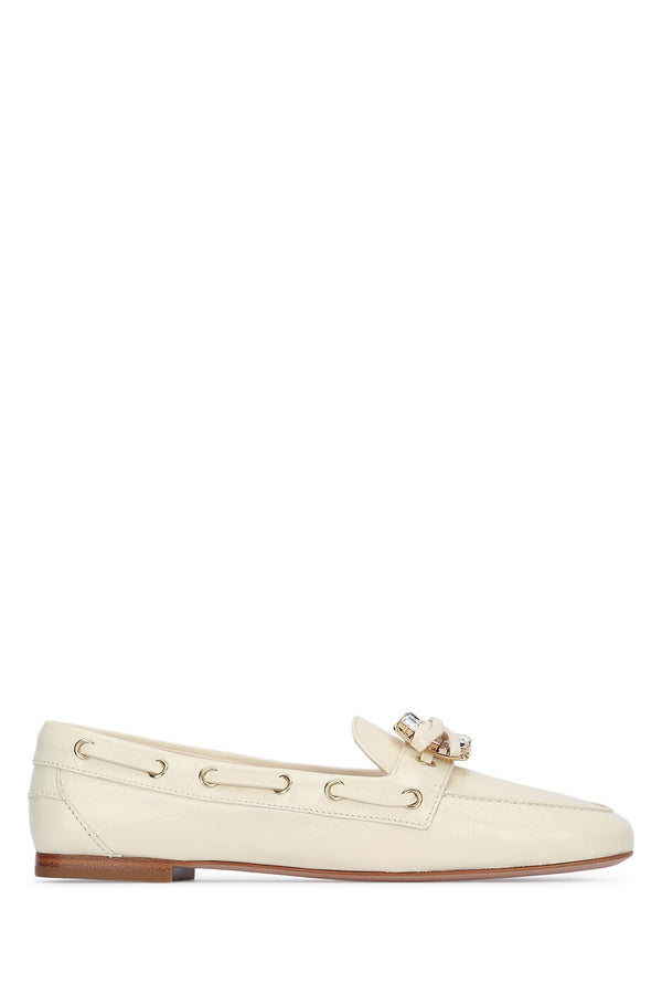 Roger Vivier Strass Leather loafer in beige