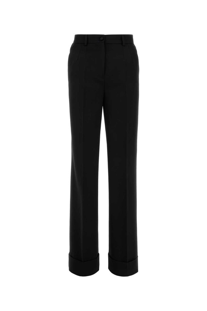 Black Wool Pant Nero Exterior: Virgin Pantaloni
