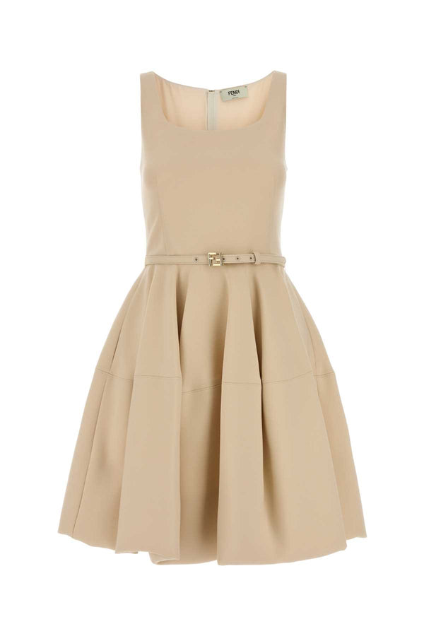 Fendi Wool Exterior: 77% Wool 23% Silk; Lining: 100% Silk dress in beige