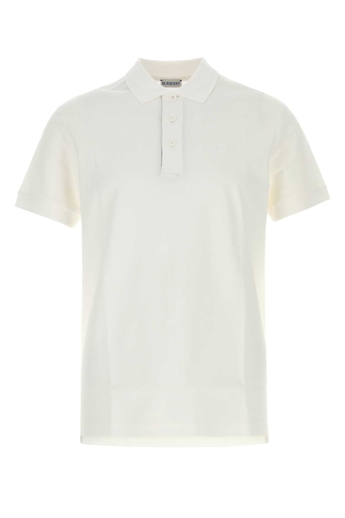 White Piquet Polo Shirt Cotton Camicie