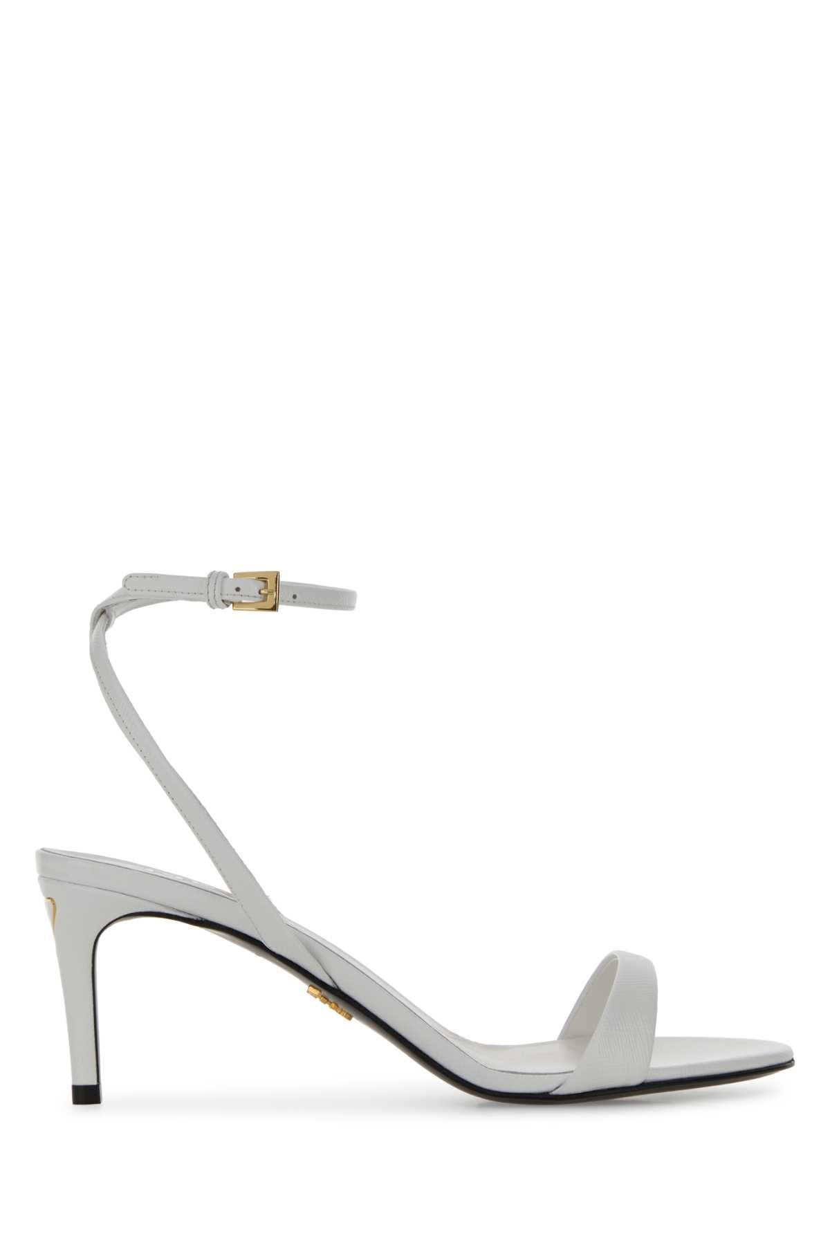 White Leather Sandals Bianco Sandali