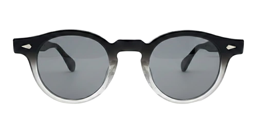Harold 47-24 - Black Clear Fade Light Grey Lens Acetate Sunglasses