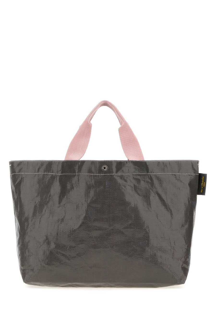 Herve' Chapelier Rectangular Exterior: 100% Polyethylene Finishing: Silver metal tote bag in gray