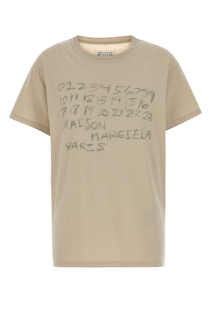 Beige Cotton Oversize T-Shirt Tessuto Primario: Cotone