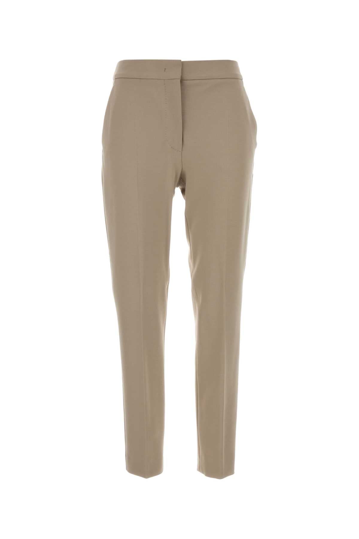 Beige Stretch Viscose Blend Pegno Pant Sabbia Pantaloni