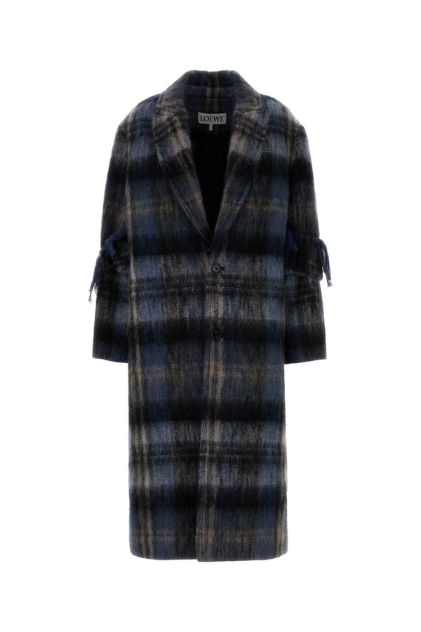Loewe Bluemulticolor Exterior: 64% Mohair 31% Wool 5% Nylon; Lining: 100% Viscose coat in blue