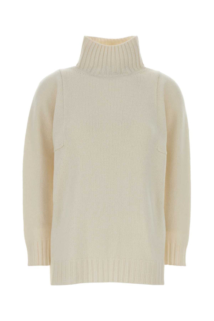 White Cashmere Aceti Sweater Bianco Exterior: Maglieria
